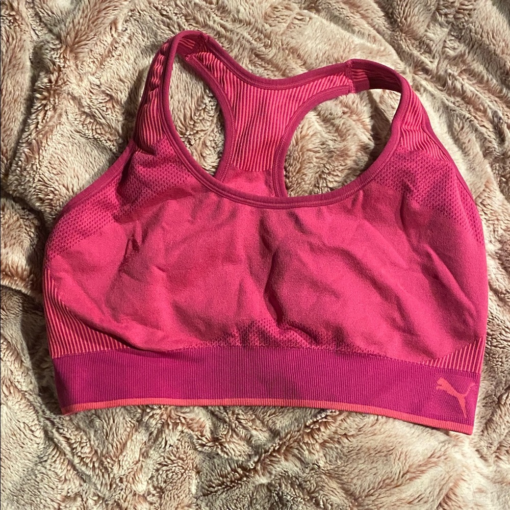 Puma Women's Pink Racerback Sports Bra